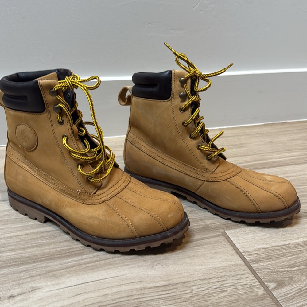 Ralph Lauren Whitwood 8.5 D boots leather wheat color